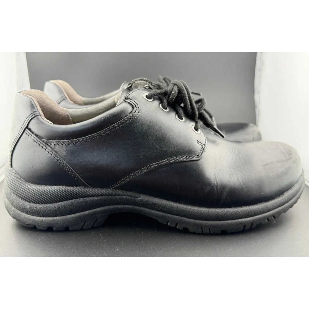 Dansko Walker: Black Leather, Slip Resistant Oxford Shoes, Mens Size 44/10.5-11